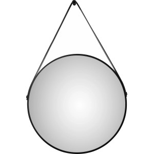 DSK Design LED-Lichtspiegel rund Silver Barbier Ø 50 cm Schwarz matt