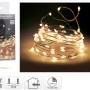LED Lichterkette mit 40 warmweißen LEDs auf Silberdraht, batteriebetrieben für den Innenbereich.