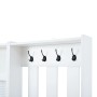 okwish Garderobenständer mit Schuhbank 7 Haken Flur 110x35x175cm Weiß_8