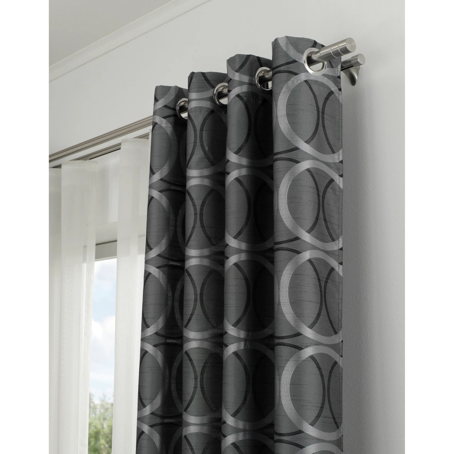 Gardinia Endstück Chicago Edelstahloptik, 2er-Pack. Kappe für 20 mm Stangen.