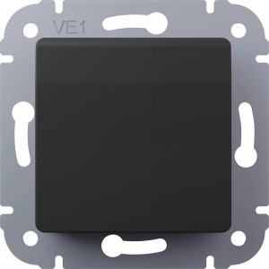 Steckdose Vilma mit Klappdeckel, Schwarz Matt, für den Innenbereich.