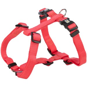 Jollypaw H-Geschirr, lachsfarben, verstellbar für Hunde von 40-65 cm, aus Gurtband.