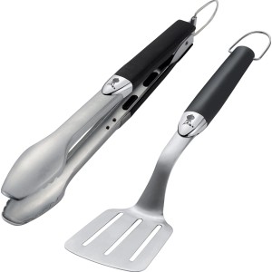 Weber Grillbesteck-Set, 2-teilig: Grillzange und Wender aus Edelstahl.