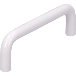 Weißer Möbelgriff aus Metall, Modell 6211A für Schränke und Schubladen.