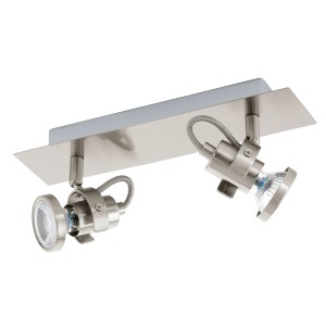Eglo LED-Spot Tukon 3, 2-flammig, Nickel-matt, mit zwei GU10 LED-Leuchtmitteln.