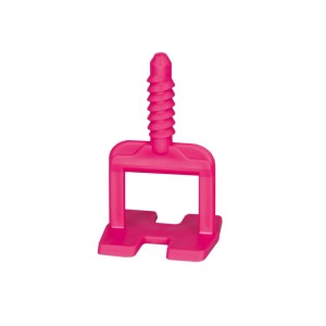 Pinke Kronen-Hansa Gewindelasche 3 mm für Fliesen Nivelliersystem.