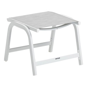 Kettler Hocker Basic Plus, weiß-hellgrau, für Gartenstühle und Loungemöbel.