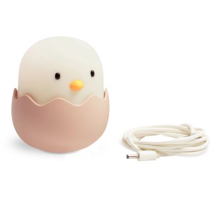 Dimmbares LED Nachtlicht Eggy Egg in Kükenform mit Akku und Ladekabel.