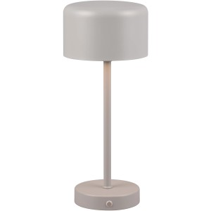 Graue Reality LED-Tischleuchte Jeff mit Akku, Ø 12,6 cm, 30 cm hoch.