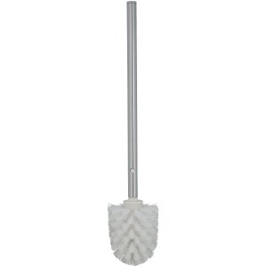 Ersatz WC-Bürste Rosario mit Chrom-Stiel und weißem Bürstenkopf.