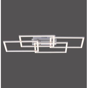 Moderne LED-Deckenleuchte Iven von Just Light, Stahl, 70x34,5 cm, warmweißes Licht.