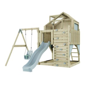 PolarPlay Spielturm Madita m. Babysch. Eisblau