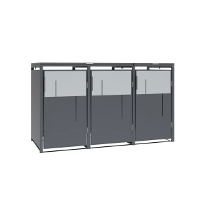 Westmann Mülltonnenbox Tonus 3 in Anthrazit für drei 240L Tonnen. Modernes Design aus Stahl.