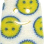 Gelber Spülschwamm mit Smiley-Muster für die Spülbürste Dish Daddy.