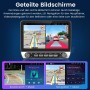 10 Zoll Junsun Autoradio mit geteiltem Bildschirm: Navigation, Rückfahrkamera und Musik gleichzeitig. HD Touchscreen.