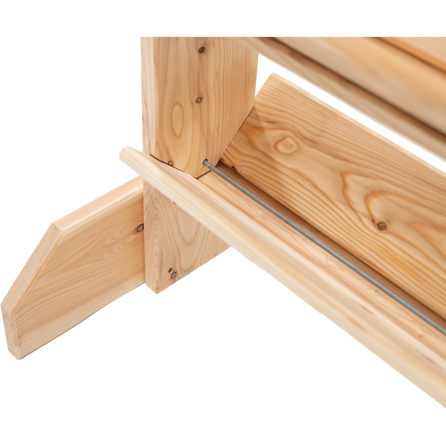 Detailaufnahme des Westmann Kräuterregals Premium L aus Lärchenholz mit Rankgitter.