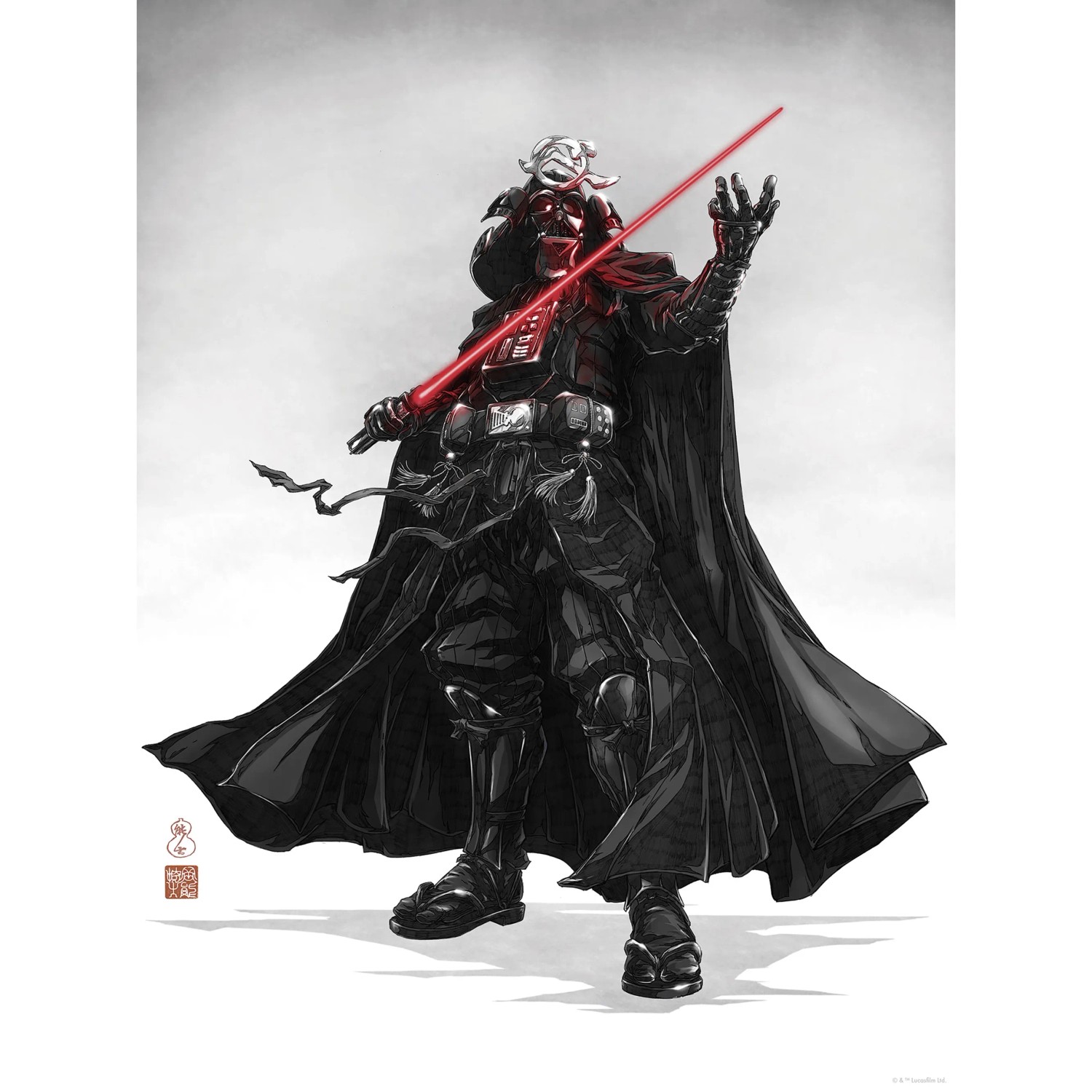 Komar Wandbild Star Wars Vision Samurai Dark Lord, rote Lichtschwert-Szene, 30x40 cm.