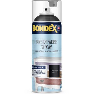 Bondex Kreidefarbe Spray Mystisches Schwarz, 400ml Dose für Möbel und Accessoires.