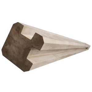 Betongrauer Beckers Betonzaun Eckpfosten Klassik, 183 cm hoch, für Sichtschutzzäune.