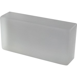 Weißer, satinierter Glasstein (20x10x5 cm) aus der Fuchs Crystal Collection.