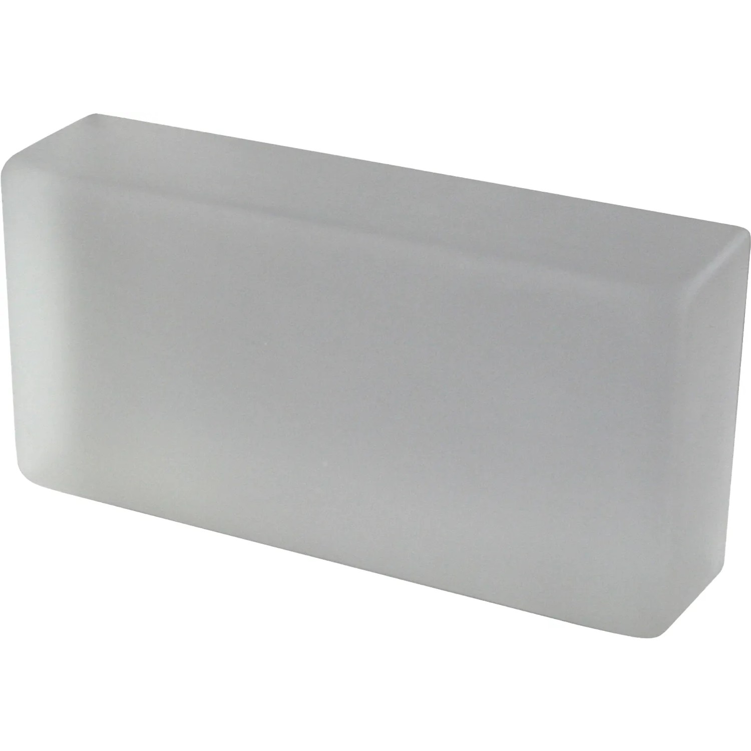 Weißer, satinierter Glasstein (20x10x5 cm) aus der Fuchs Crystal Collection.