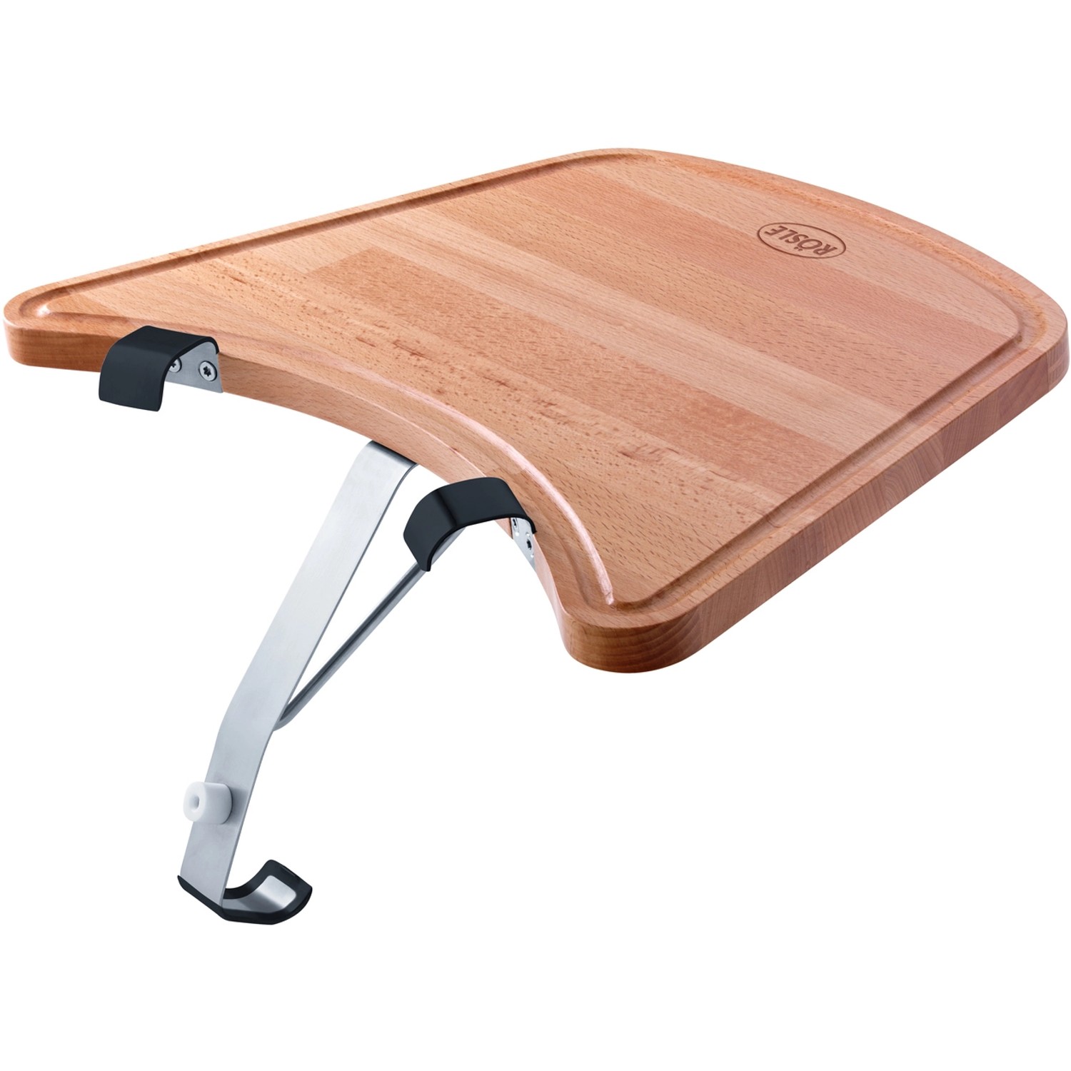 Rösle Ablagetisch aus Buchenholz mit Saftrille für Kugelgrills.