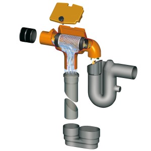 Garantia Filter-Ausbaupaket Supra für Columbus Erdtanks, bestehend aus Filter, Siphon und Zulauftopf.