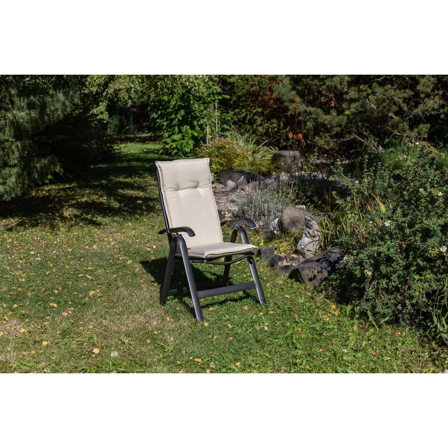 2er-Set Beo Hochlehner-Sitzauflage AUB01 Takume Cremeweiß für Gartenstuhl.