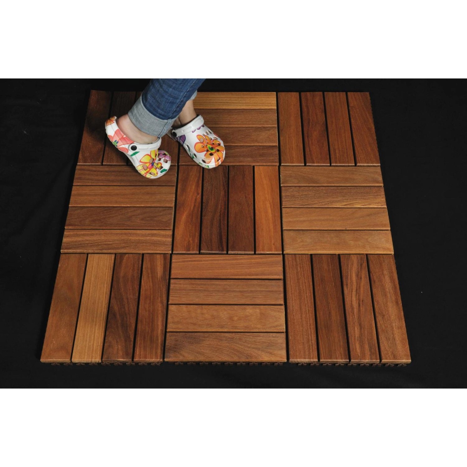 KlickFliese Holz Cumaru glatt 6 Stück 30 cm x 30 cm x 3,5 cm FSC