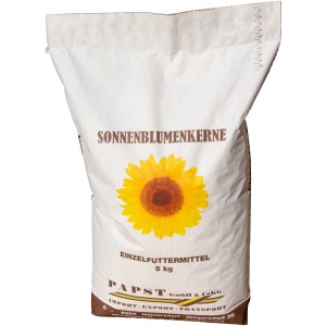 Papst Sonnenblumenkerne, ungeschält, 5kg Sack, Wildvogelfutter für die Winterfütterung.