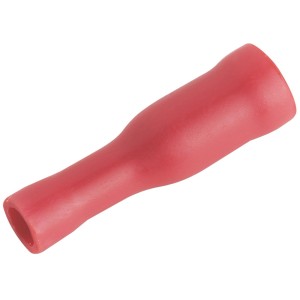 Rote, vollisolierte Rundsteckhülse für Autoelektrik, 0,5-1,5 mm², 10er-Pack.
