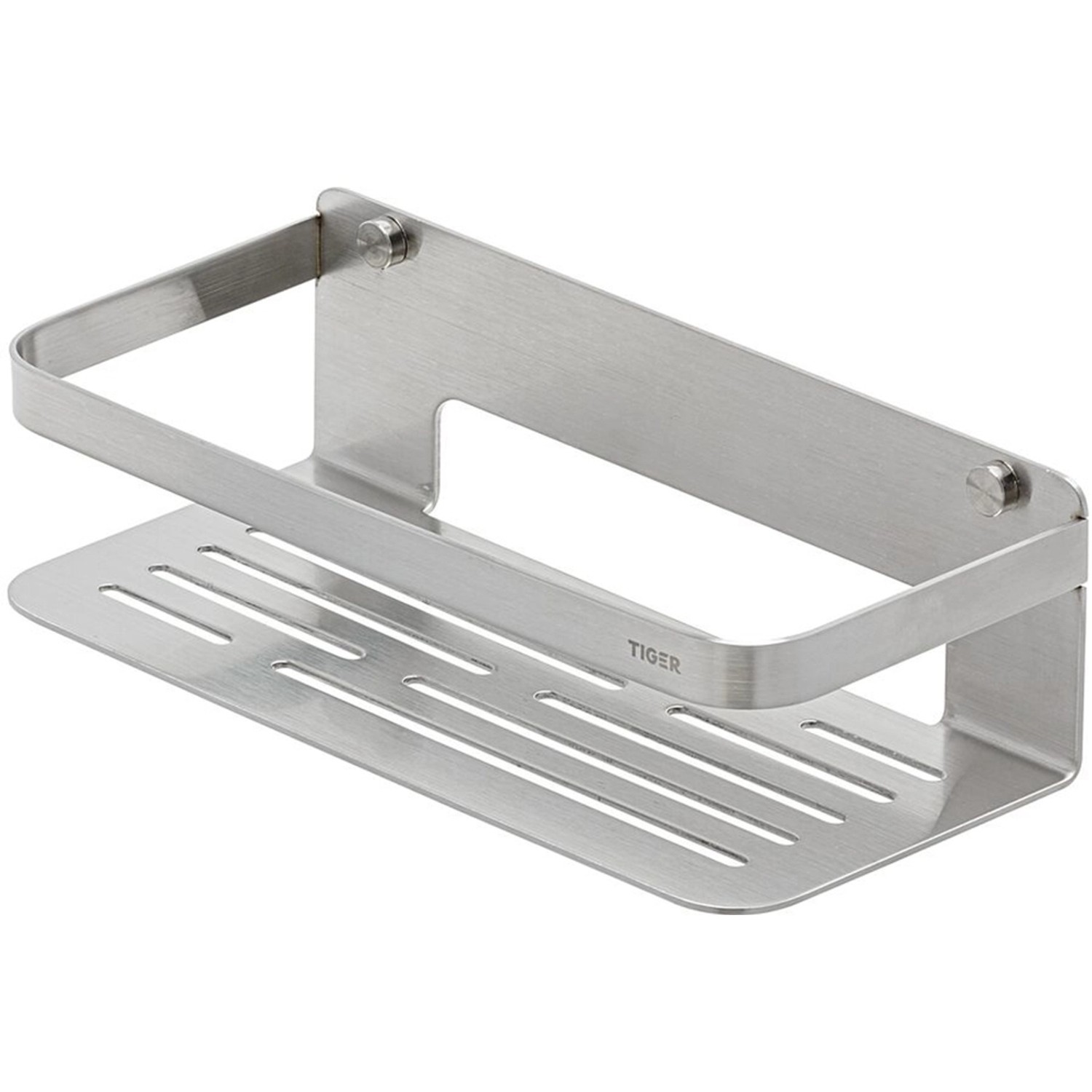 Tiger Duschkorb Caddy, 24 cm, aus gebürstetem Edelstahl für die Dusche.
