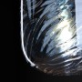 LUCE Design Pendelleuchte Nereide, seeblaues Glas mit Wellenmuster, verpackt.