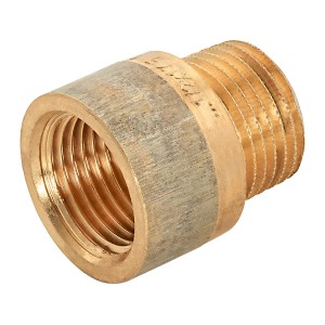 Hahnverlängerung aus Rotguss, 18,6 mm x 21 mm, 17,5 mm lang, für Gewindefittings.