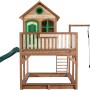 Axi Liam Spielhaus mit Nestschaukel und Rutsche, Holz, braun/grün. Ideal für Kinder zum Spielen und Toben im Garten.