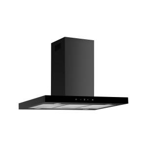 Respekta Inselhaube Cara mit Glasfront 65 cm x 89,5 cm x 60 cm Schwarz