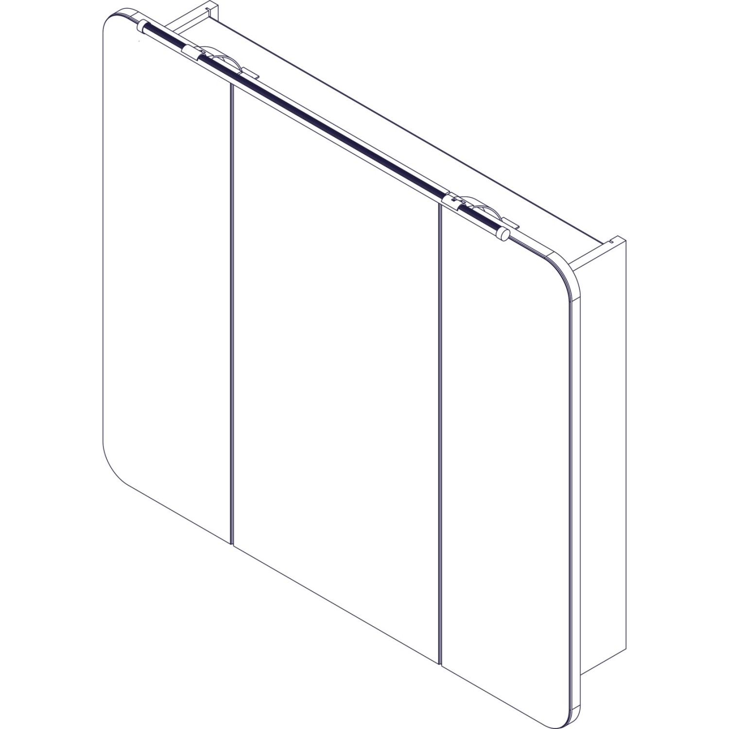 Fackelmann Spiegelschrank, 90 cm, Weiß, mit 3 Türen und Softclose für Badezimmer.