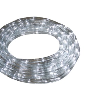 Transparenter LED-Lichtschlauch, 9 m lang, für Innen- und Außenbereich.