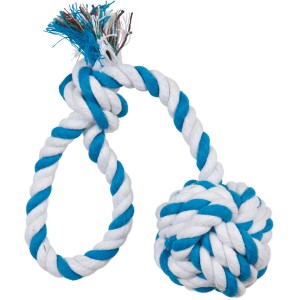 Jollypaw Spieltau mit Ball, blau-weiß, 30cm. Tauspielzeug für Hunde.