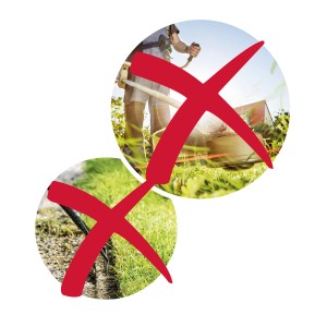 Symbolbild: Keine Nacharbeit mit dem Rasentrimmer dank Bellissa Rasenkante für Mähroboter.