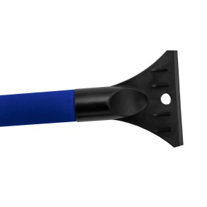 Steuber Fensterwischer mit Eiskratzer für Autoscheiben, blauer Griff.