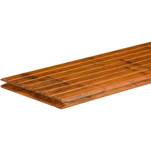 CoBAM® Bambus Terrassendiele XL Coffee, braune Holzoptik mit Nut-Feder-Verbindung.