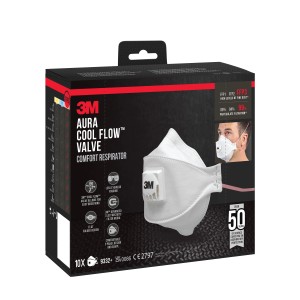 3M Komfort-Atemschutzmaske Aura mit Cool Flow-Ventil FFP3 10er-Pack