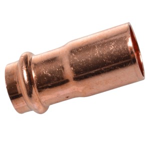 Kirchhoff CU-Reduziernippel 28x22 mm, blanke Kupfer-Pressverbindung für Sanitär und Heizung.