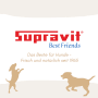 Supravit Best Friends Logo für Hundetrockenfutter. Rotes Logo mit zwei stilisierte Hunden.