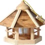 Dobar Vogelhaus Natural Camouflage mit Futter-Silo aus Holz, 35x35x29cm.