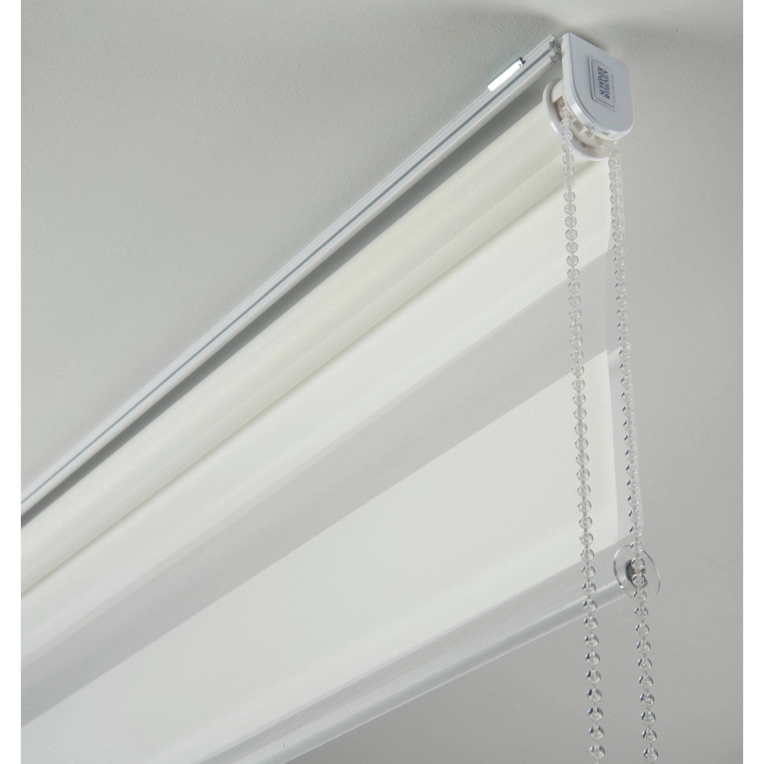 Schöner Wohnen Doppelrollo Tilda, 60x150 cm, weiß. Lichtdurchlässiges Rollo mit Kettenzug.