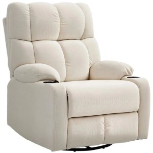 HOMCOM Relaxsessel Polyester Stahl Beige 88L x 96B x 108H cm