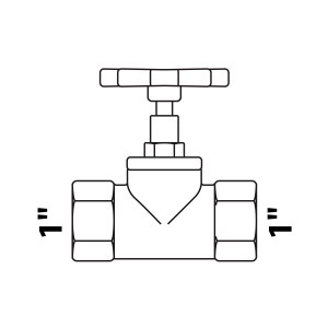 Kirchhoff Durchgangsventil ohne Entleerung, 30,3 mm (1IG) als schematische Darstellung.