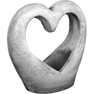 Herzförmige Orbis Pflanzschale aus Beton, 17x43x12cm, Gartendeko.